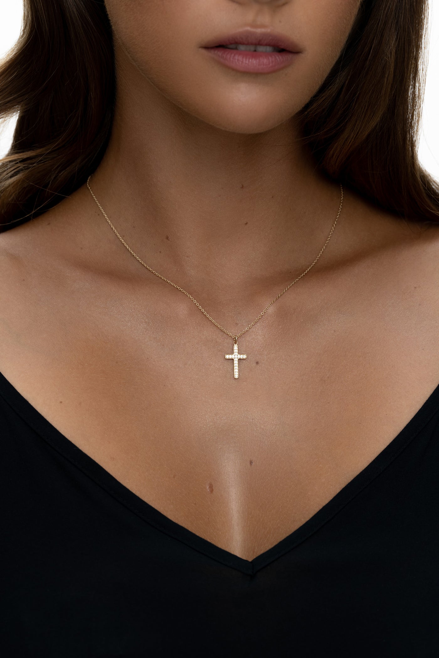 DIAMOND CROSS NECKLACE