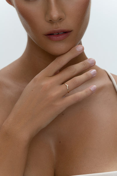 WISHBONE STACKABLE DIAMOND RING