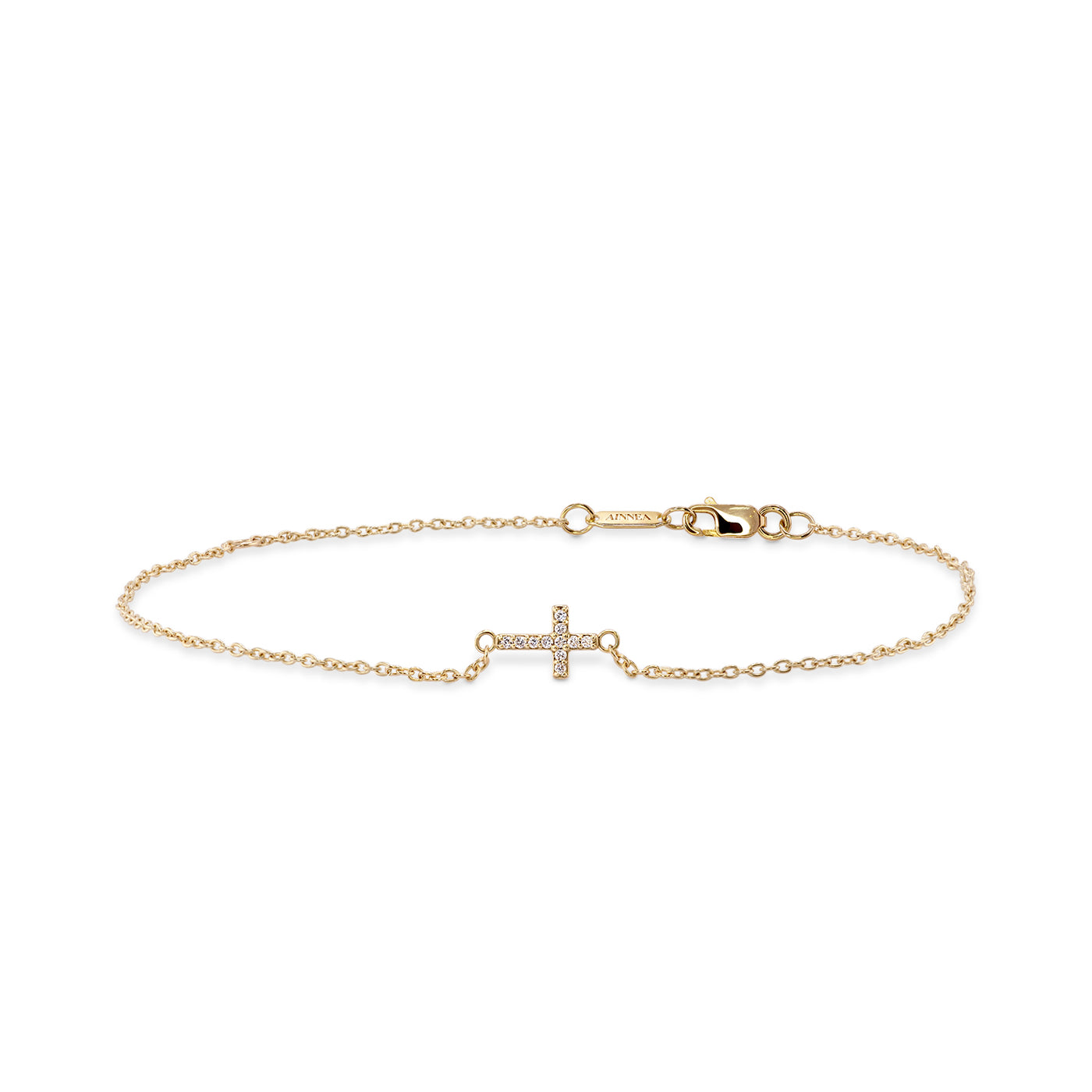 GOLD DIAMOND CROSS BRACELET