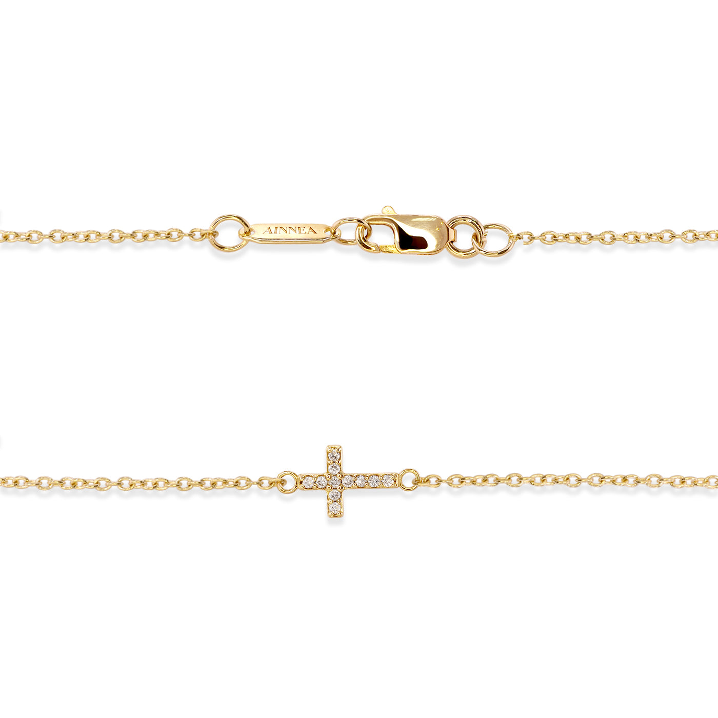 GOLD DIAMOND CROSS BRACELET