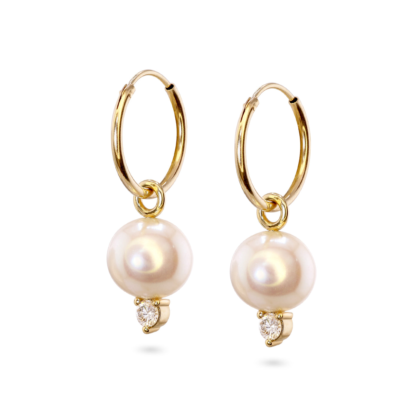 PEARL DIAMOND PENDANT EARRINGS