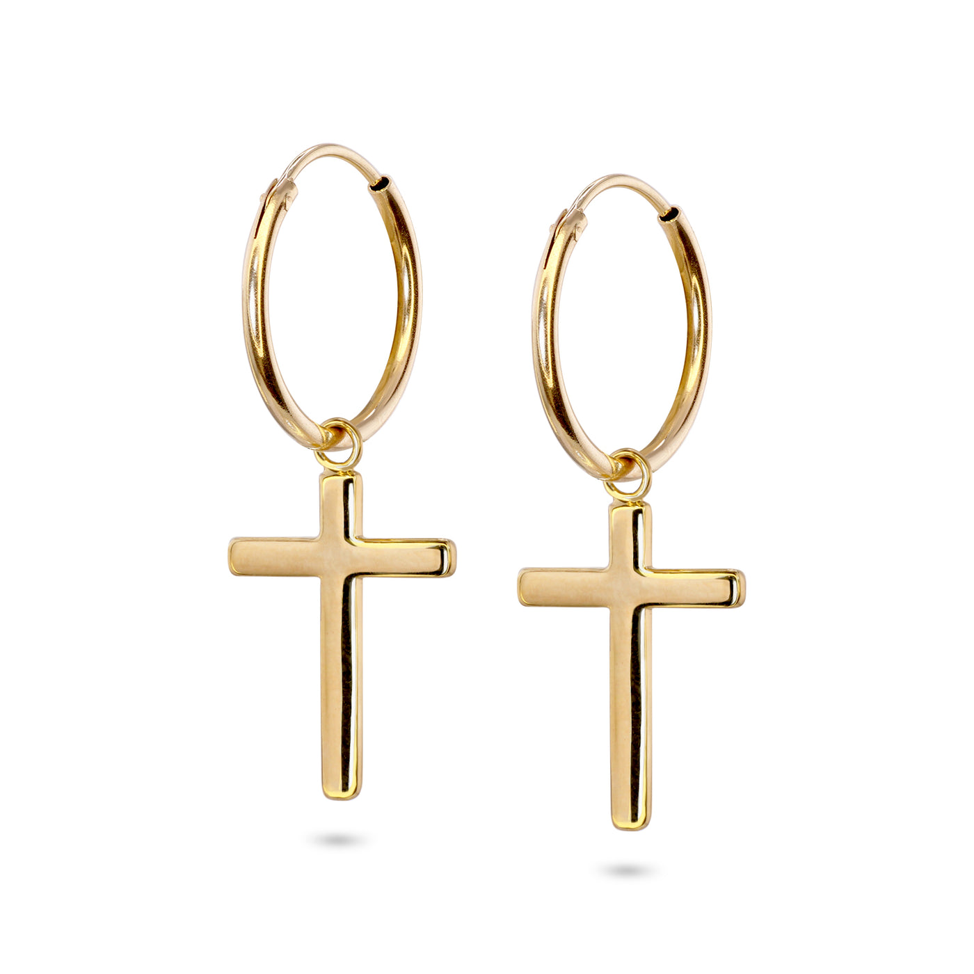 CROSS HOOP EARRINGS