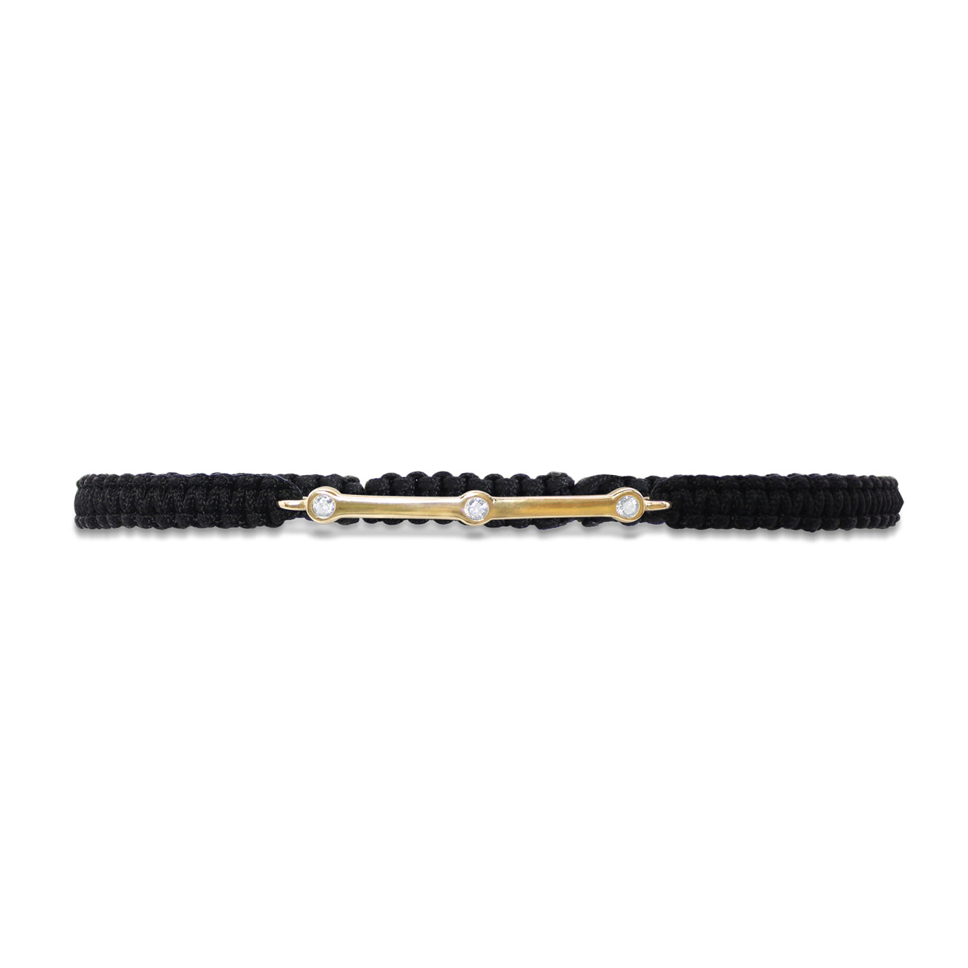 GOLD LINE DIAMOND MACRAME BRACELET